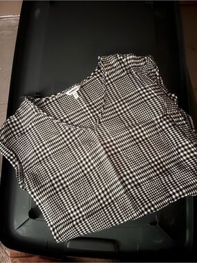 Express Black & White Gingham Short-Sleeve Shirt